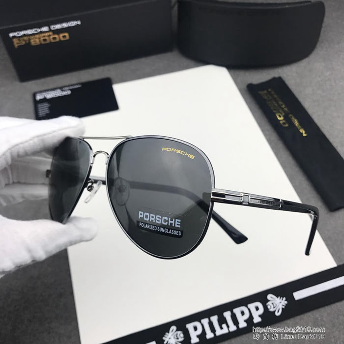 PORSCHE保時捷 2019新款 男款偏光墨鏡 進口寶麗來偏光鏡片 雙色電鍍 佩戴舒適 高品質男款墨鏡  lly1542